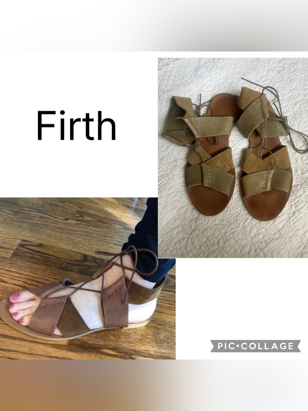 Firth Tan Olive Suede Leather Sandal Nuetral Tan Olive 9 Lagenlook Coastal Boho